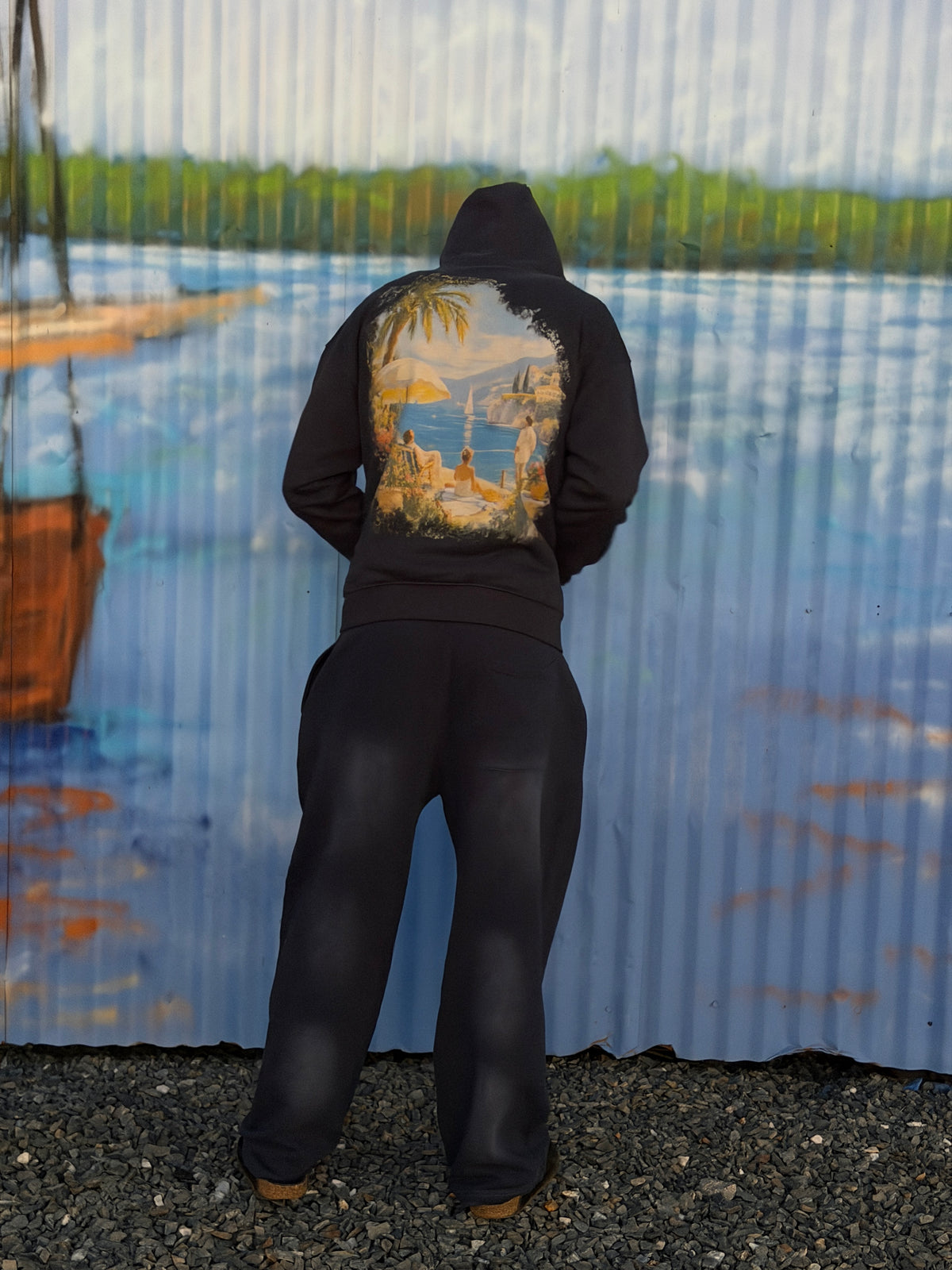 Dark Blue Sunfade Sweatpants